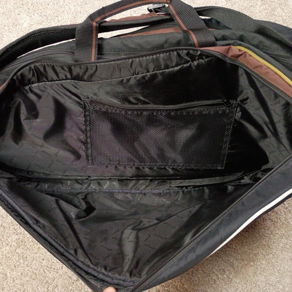 Asics 9-Pack Tennis Racket Bag Black Brown Gold Durable Organizer EUC
